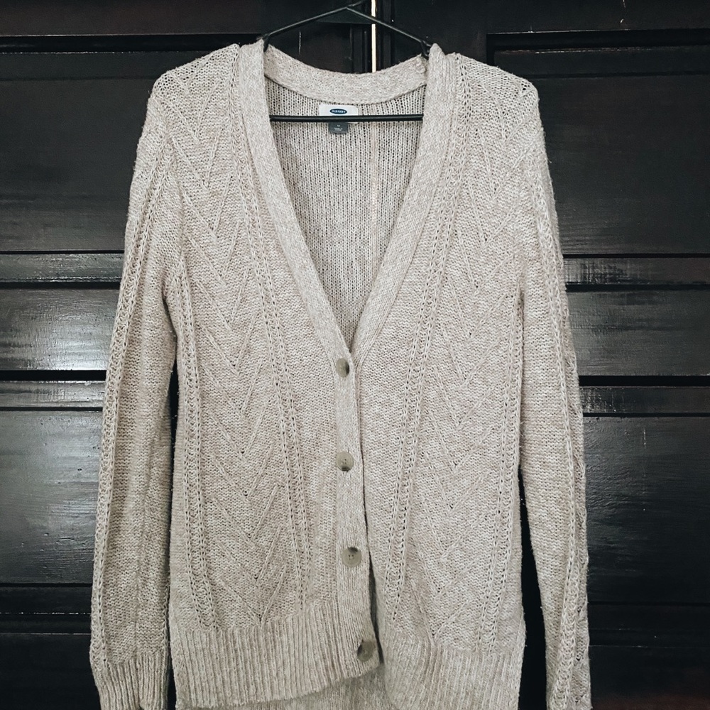 3 button cable knit cardigan